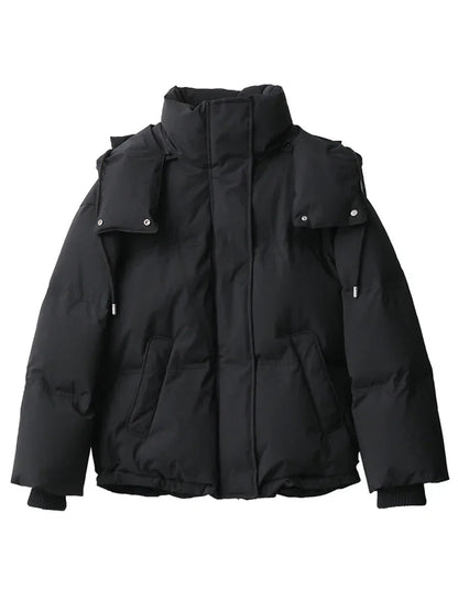 CHIC VEN Women Down Coat Solid Warm Down Jacket New 90 White Duck Down Windproof Hooded Female Overcoat Winter 2023 Loran