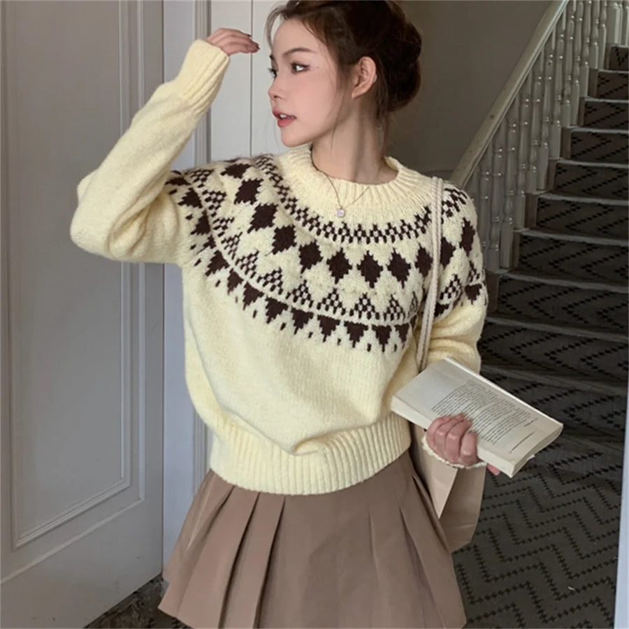 Sweaters Vintage Winter Knitted Thicken Pullovers - 3IN SMART Shop  #