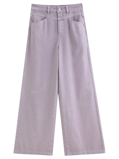 Multi-Color Wide-Leg Straight Jeans - Loran