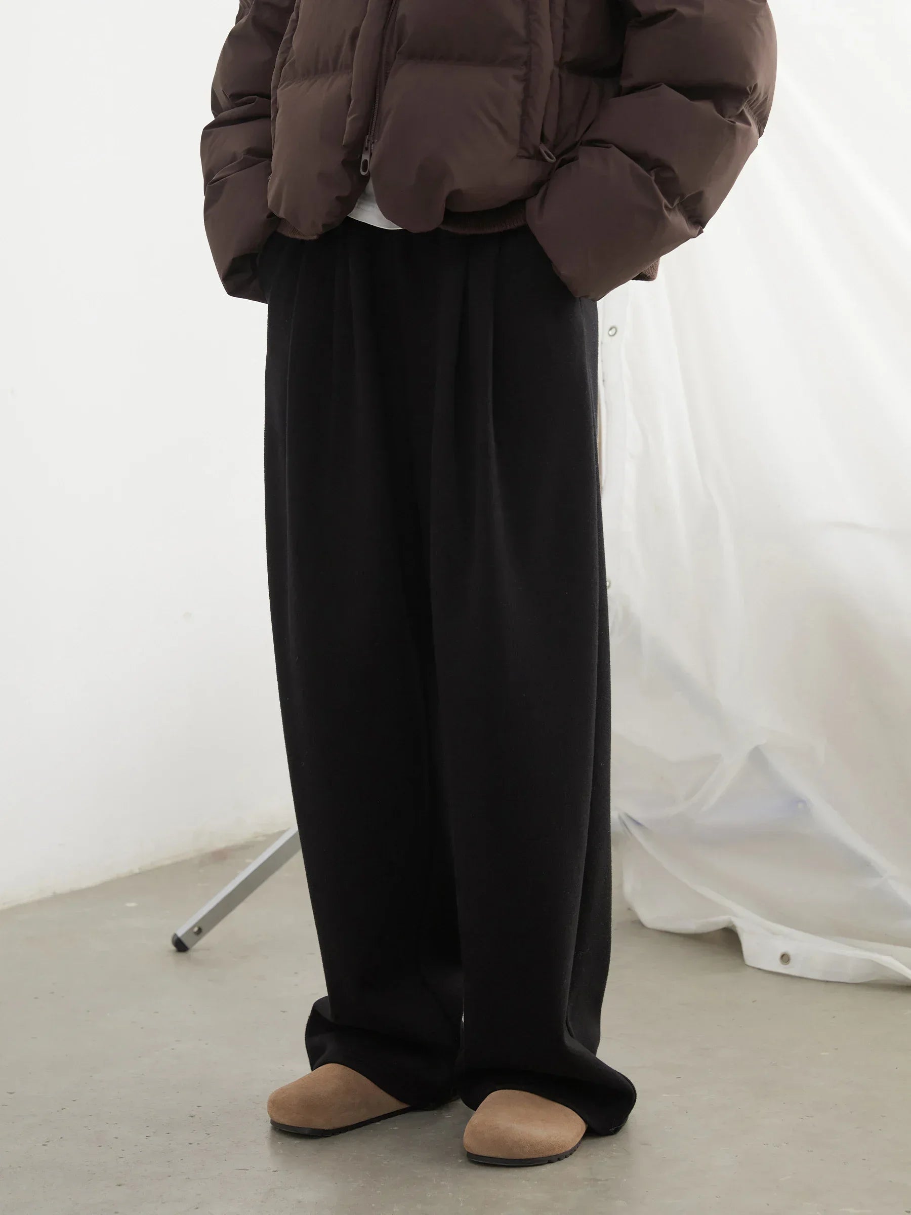 Women’s High Waisted Wide Leg Winter Pants Plush & Thick Loran