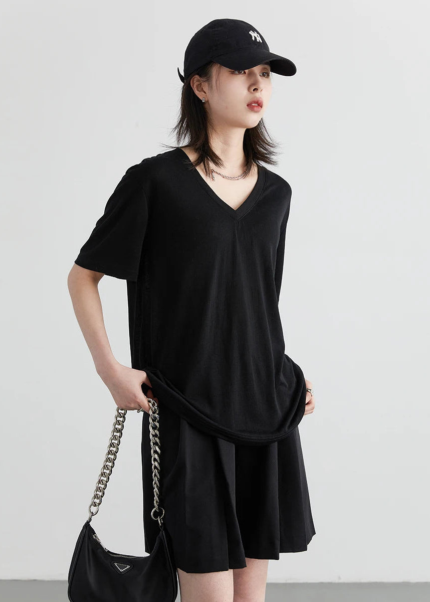 CHIC VEN Women T-Shirts Loose Casual Solid New Basic Cool Tees for Girl Short Sleeved Female Top Spring Summer 2025 Clothing Loran