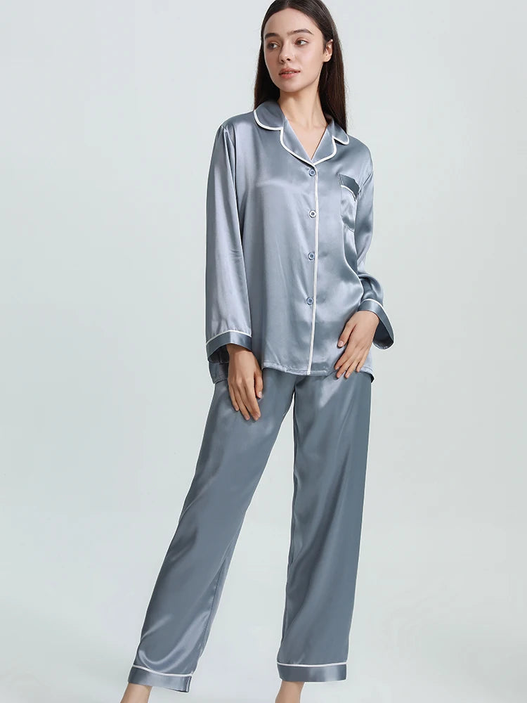 Mulberry Silk 2-Piece Pajama Set Long-Sleeved Loran