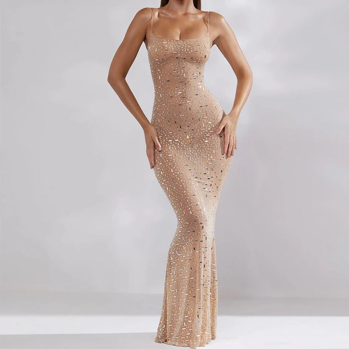Elegant Sequin Maxi Dress Fashion Glitter - 3IN SMART Shop  #
