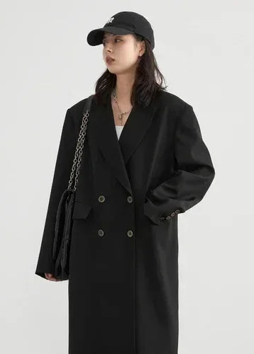 Women’s Double-Breasted Trench Coat Casual Long Overcoat Loran