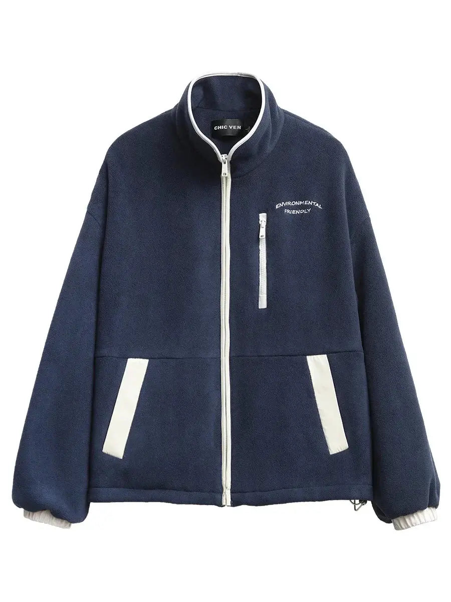 Women's Fleece Jacket with Stand-Up Collar - Loran