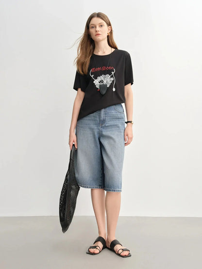 Plus Size High-Waisted Wide-Leg Casual Jeans LORAN STORE