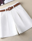 Structured Cotton Shorts: Straight-Leg Style with Belt