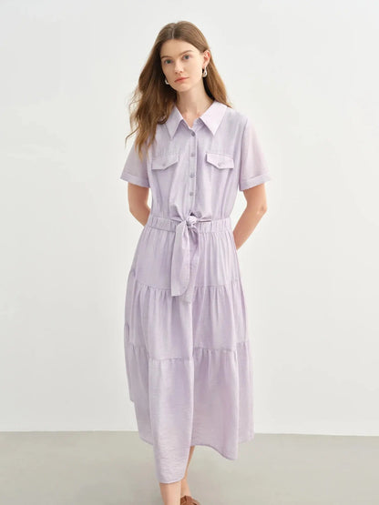 Elegant Women's Long Shirt Dress - Loran