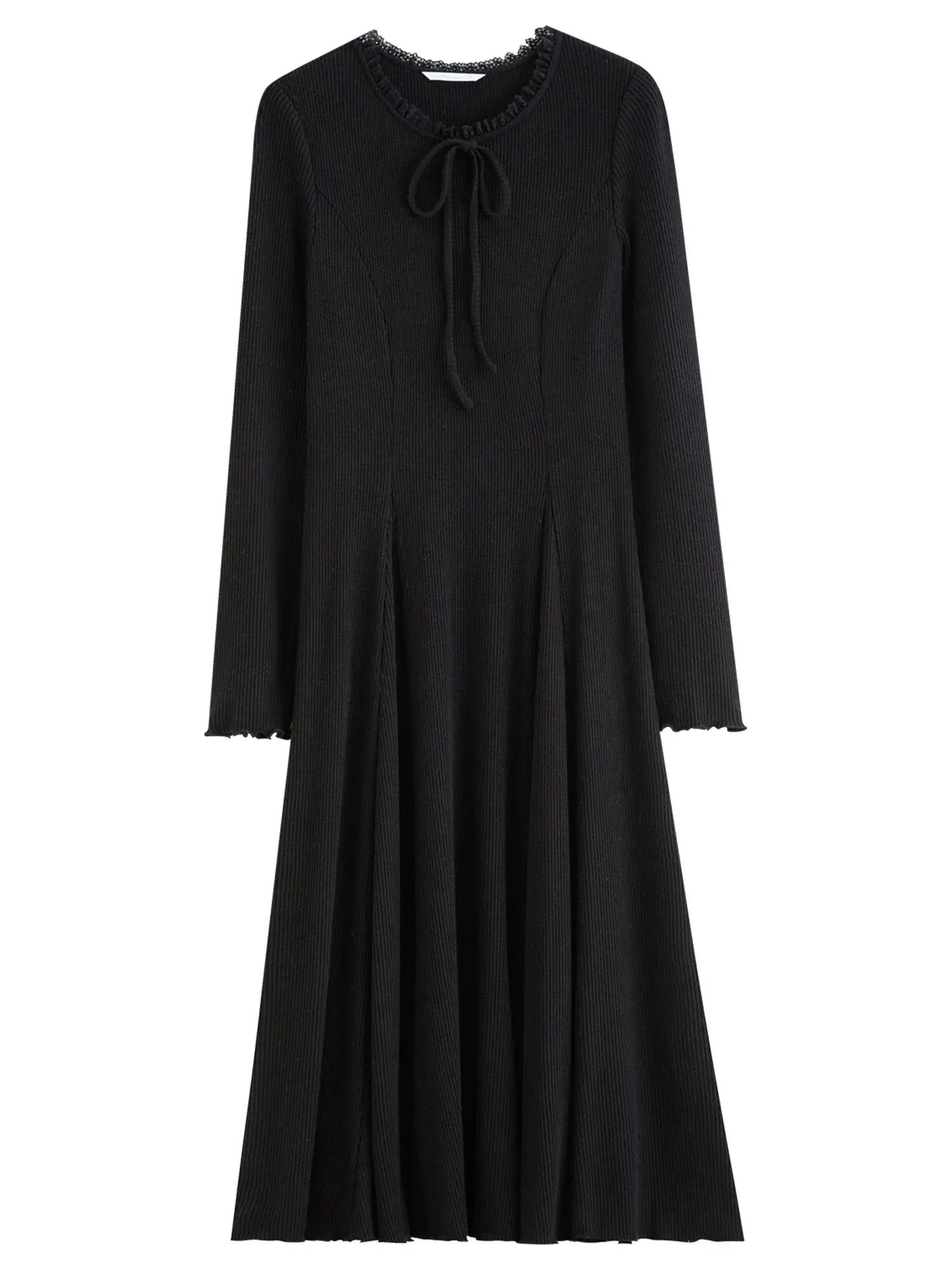 Slim Fit Bodycon Long Dress with Lace - Loran