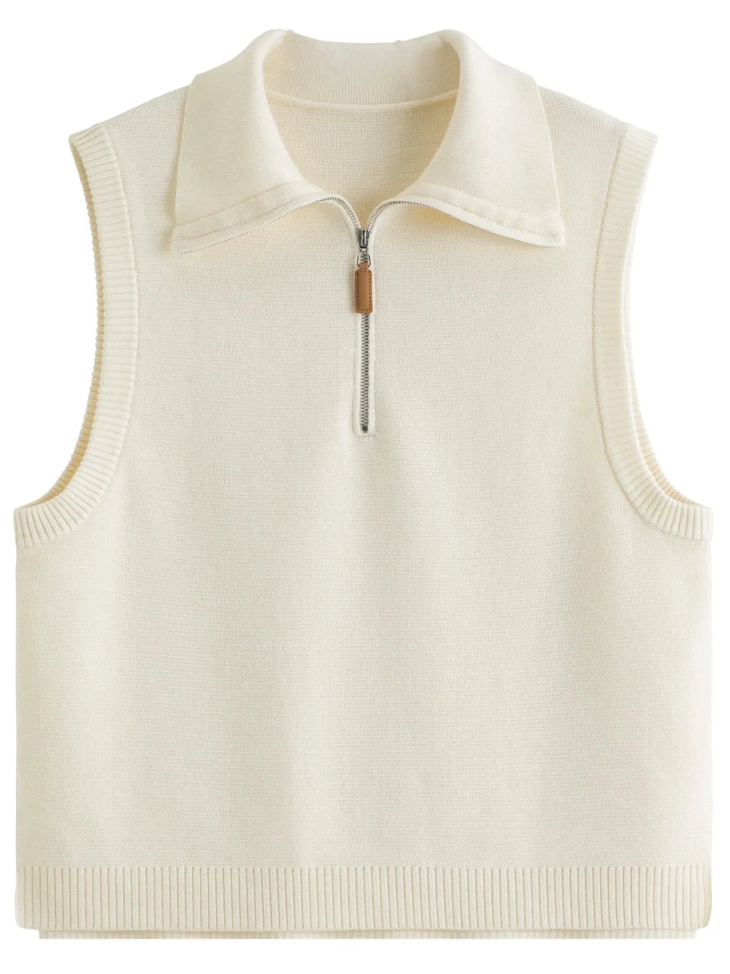 Lapel Collar Button-Up Knit Vest for Women - Loran