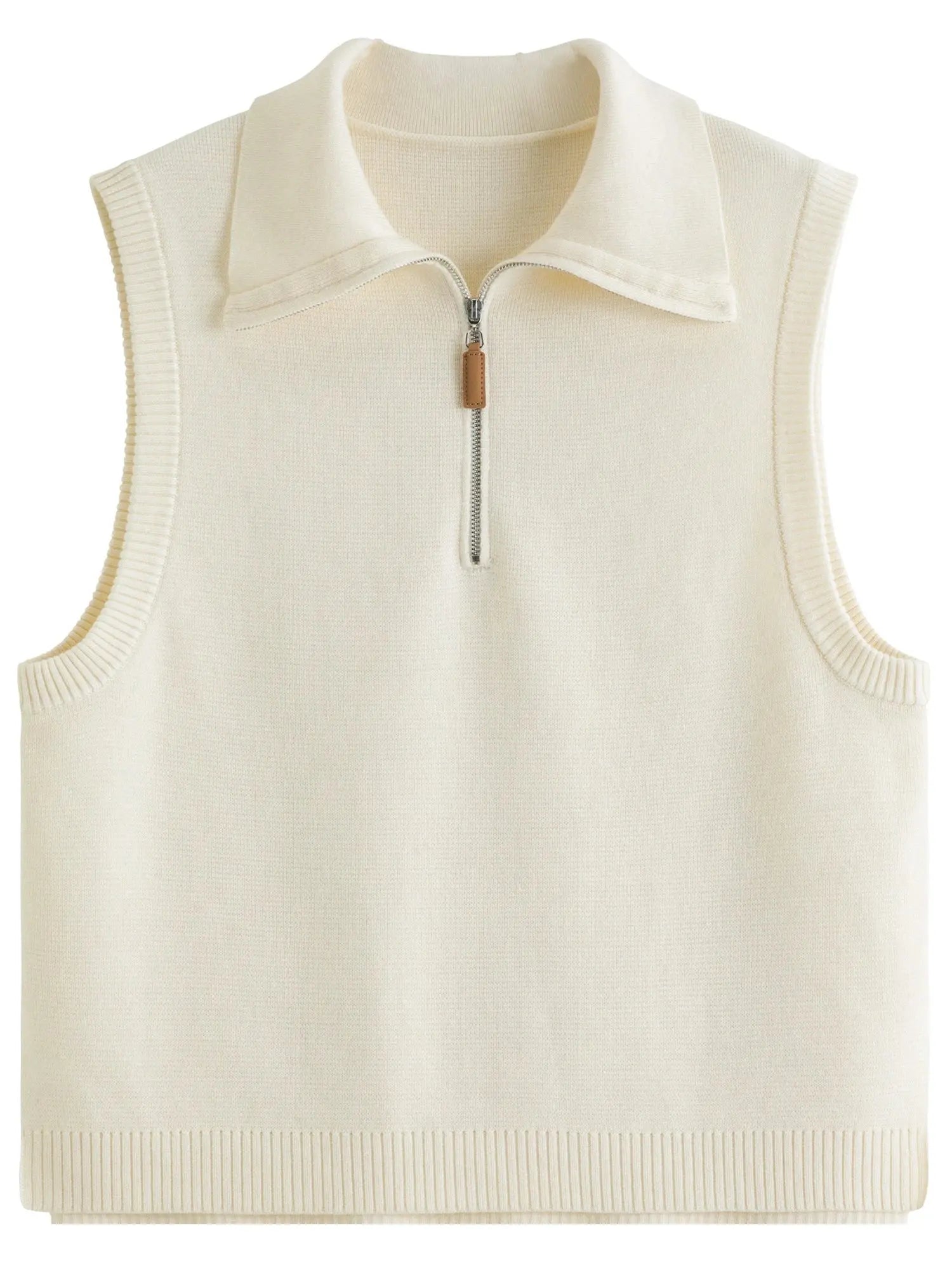 Lapel Collar Button-Up Knit Vest for Women - Loran
