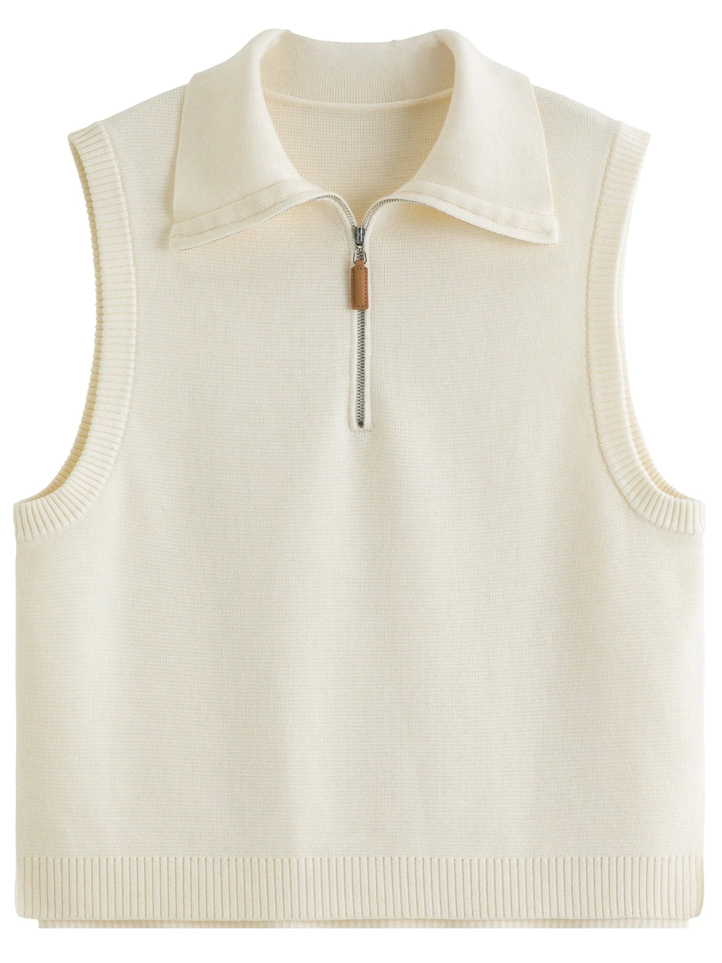 Lapel Knit Vest Chic Button-Up Spring Waistcoat Loran