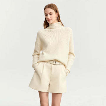 Office Vintage High-Waist Belted Shorts