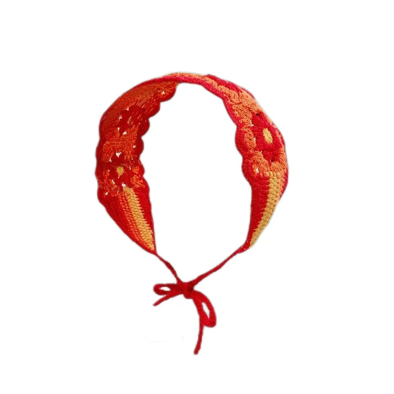 Vintage Knit Flower Headband Retro Hair Accessories