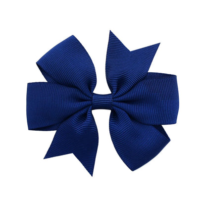 Solid Color Grosgrain Ribbon Hair Bow Clips for Girls