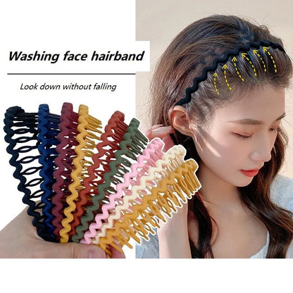 Women's Solid Wave Non-Slip Headbands Summer Hair Bands