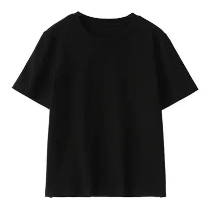 Basic O-Neck Tee Casual Solid Short Sleeve T-Shirt Loran