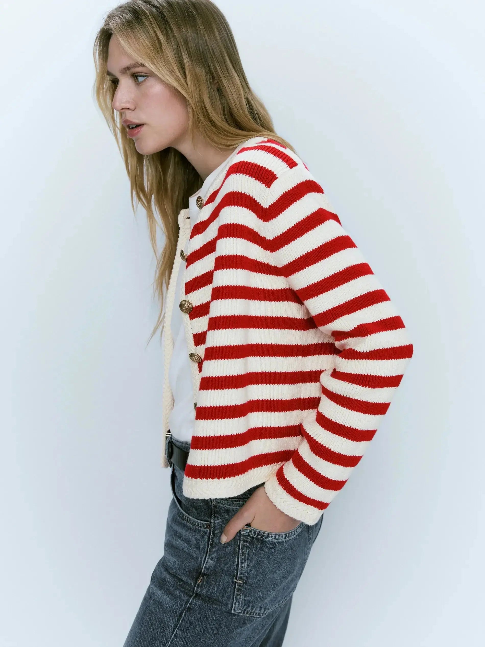 Slim-Fit Striped Cardigan for Spring LORAN STORE