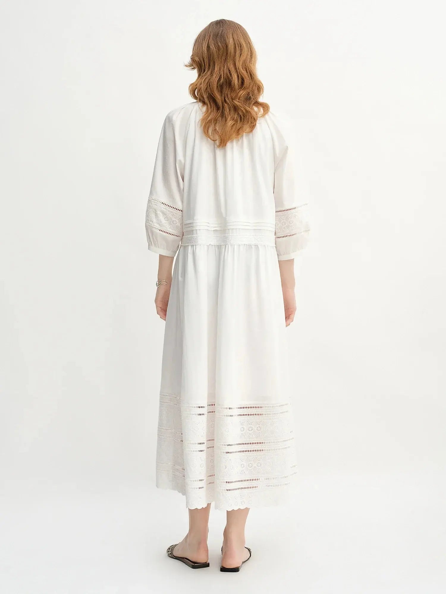 Relaxed Fit French-Inspired Lace Panel Dress - Loran