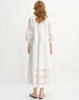 Relaxed Fit French-Inspired Lace Panel Dress