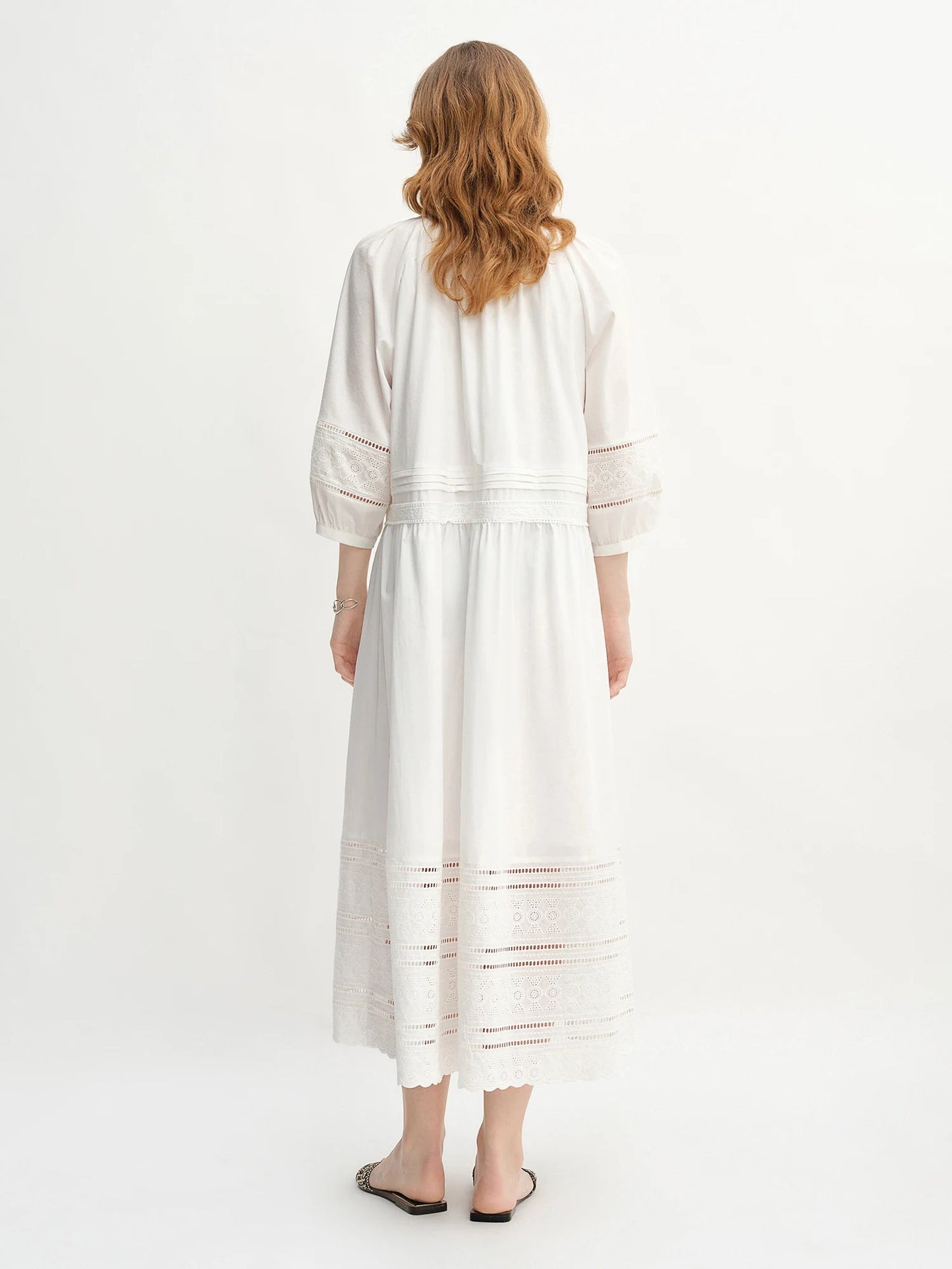 Vintage Embroidered Lace Maxi Dress Autumn Style Loran
