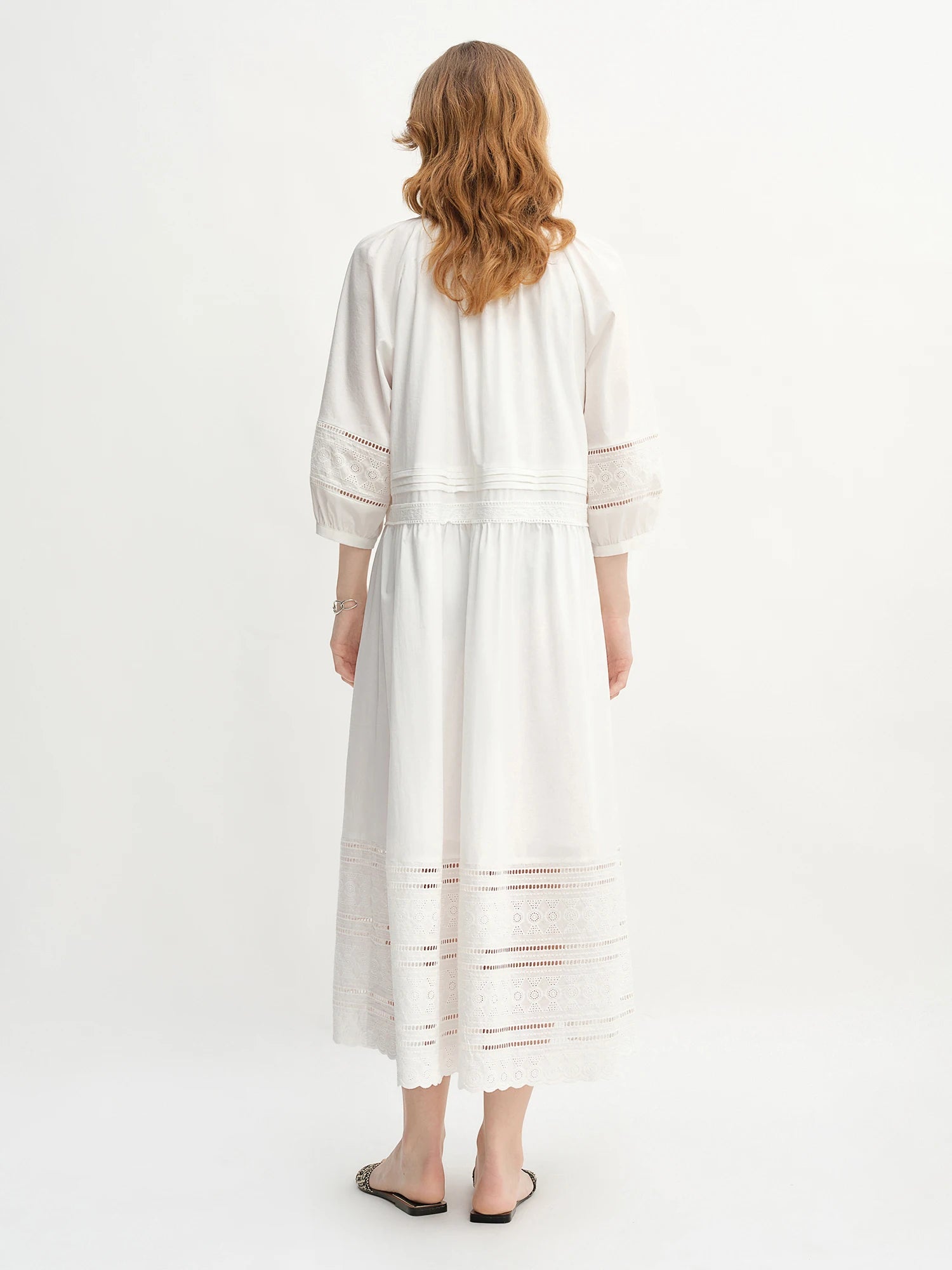 Vintage Embroidered Lace Maxi Dress Autumn Style Loran