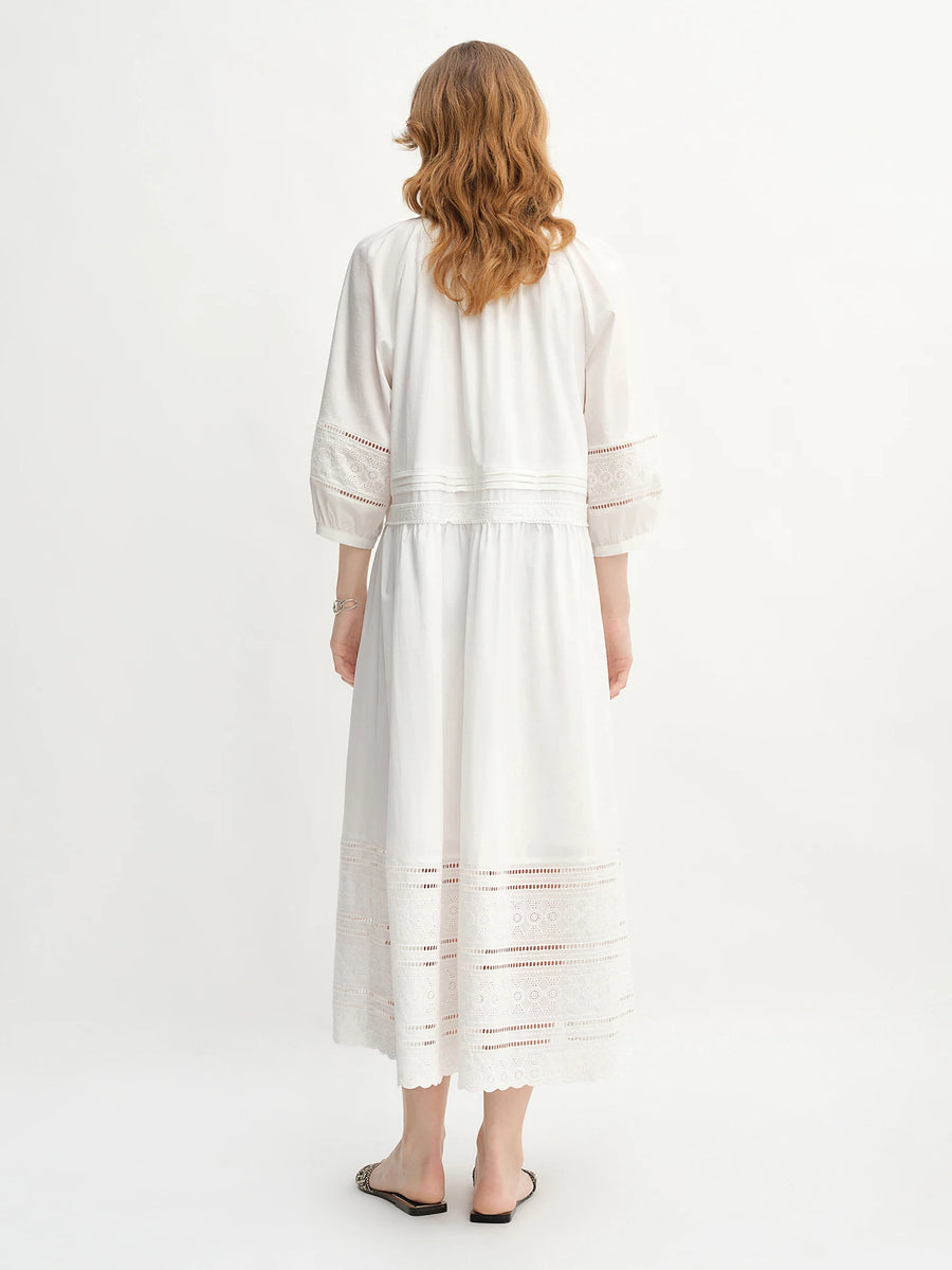Relaxed Fit French-Inspired Lace Panel Dress