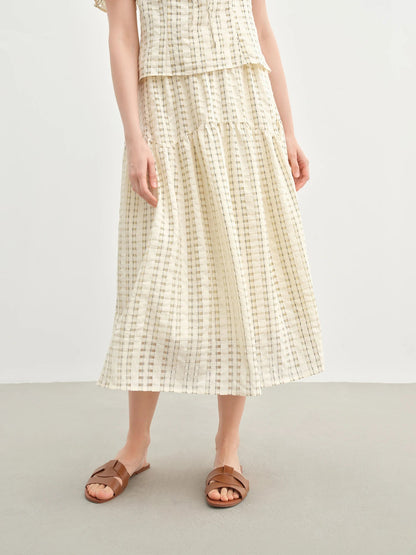 Women's Bubble Texture Suit Summer Top & Skirt Set Loran