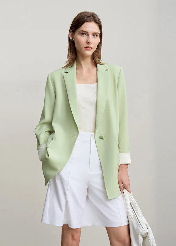 Amii Women's Jacket 2026 Spring New Commuter Button Shoulder Pad Suit Loose Anti-wrinkle Medium And Long Blazer Top 12611021 Loran