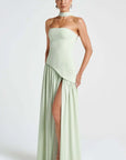 Sleek Solid Tube Top Maxi Dress with High Slit