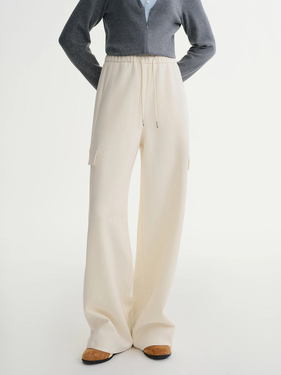 Plus-Size Wide-Leg Drawstring Pants for Winter
