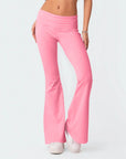 Solid Slim-Fit Flare Trousers