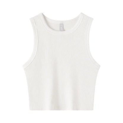 Semir Vest Women Short Style Skinny Round-neck Simple 2024 Spring New Solid Color Top Versatile Loran