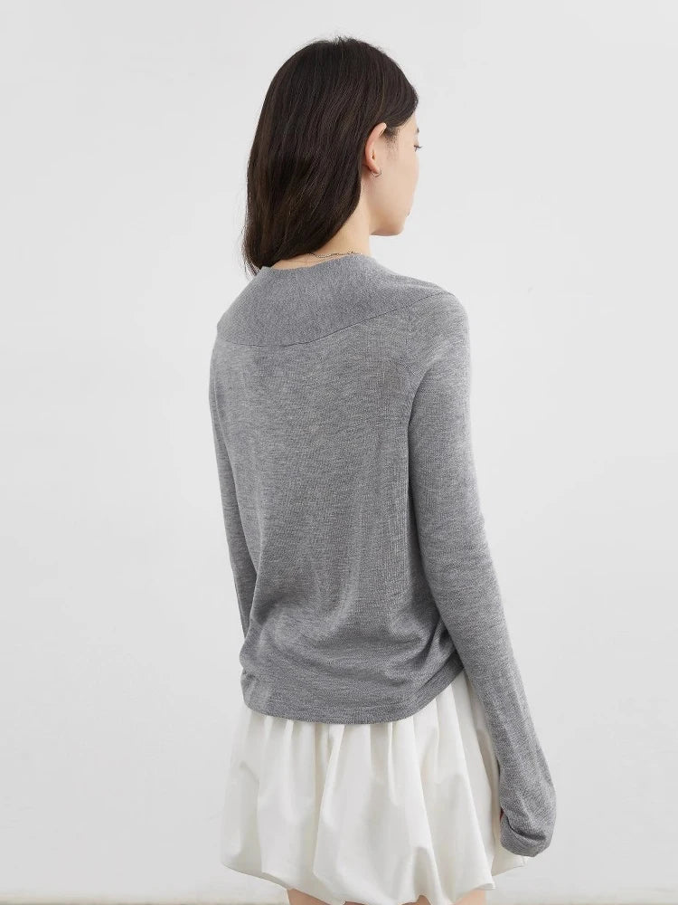 CHIC VEN Women Sweaters Pullovers Loose Casual New V-neck Lace Up Lightweight Female Knitted Jumpers Spring Autumn 2025 Loran