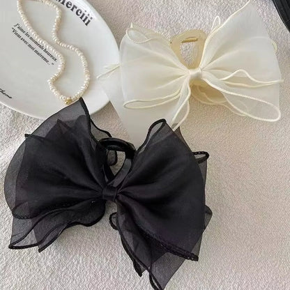 Sweet Reversible Bow Large Hair Claw Versatile Accessory