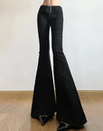 Women's Retro Black Flare Pants