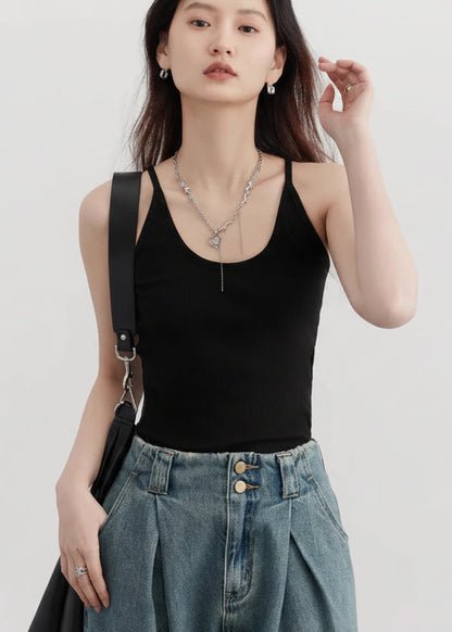 Slim Fit U-Neck Camisole Basic Summer Tank Top Loran