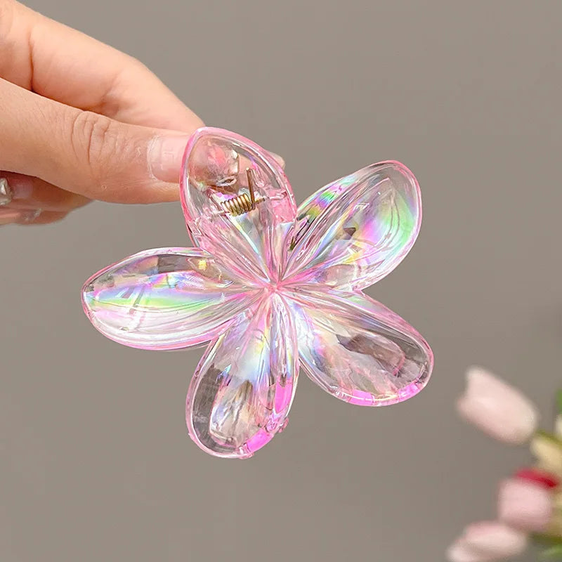 Transparent Flower Hair Claws Cute Vacation Clips for Girls