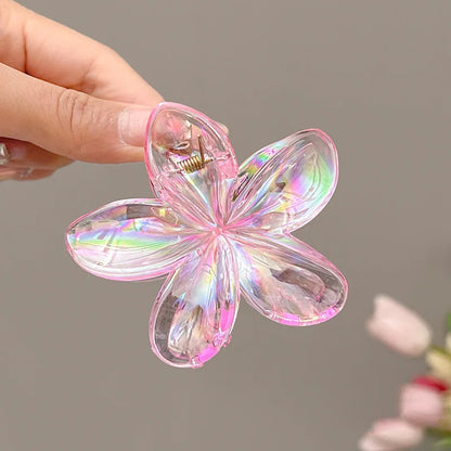Transparent Flower Hair Claws Cute Vacation Clips for Girls