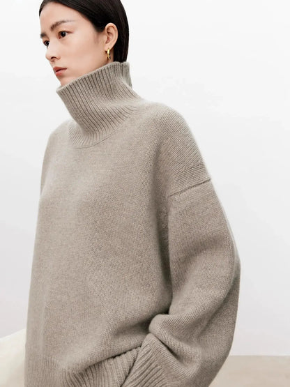 Luxurious Pure Cashmere Turtleneck Sweater - Loran