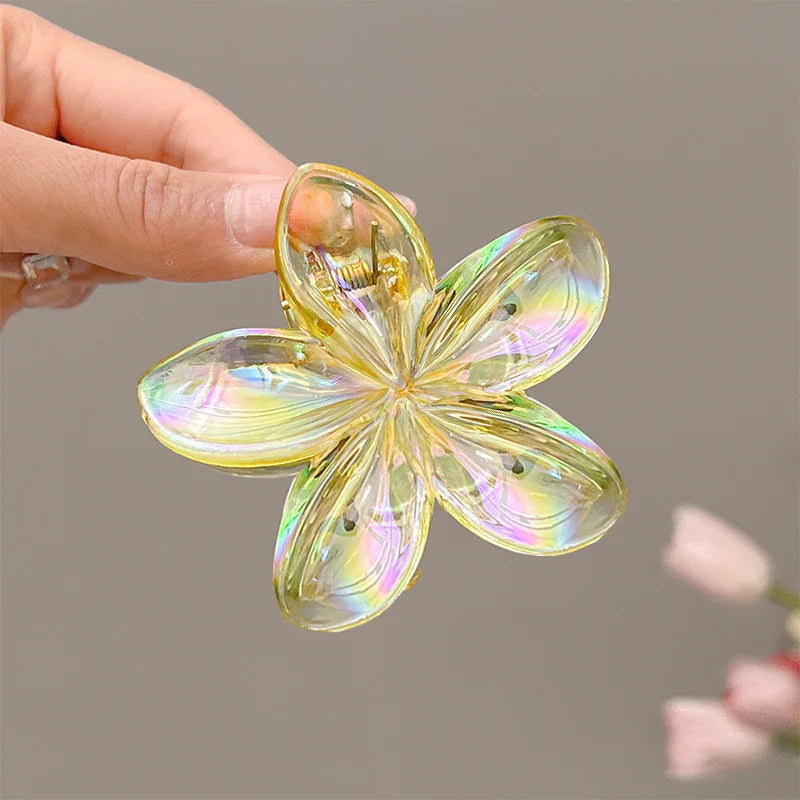 Transparent Flower Hair Claws Cute Vacation Clips for Girls