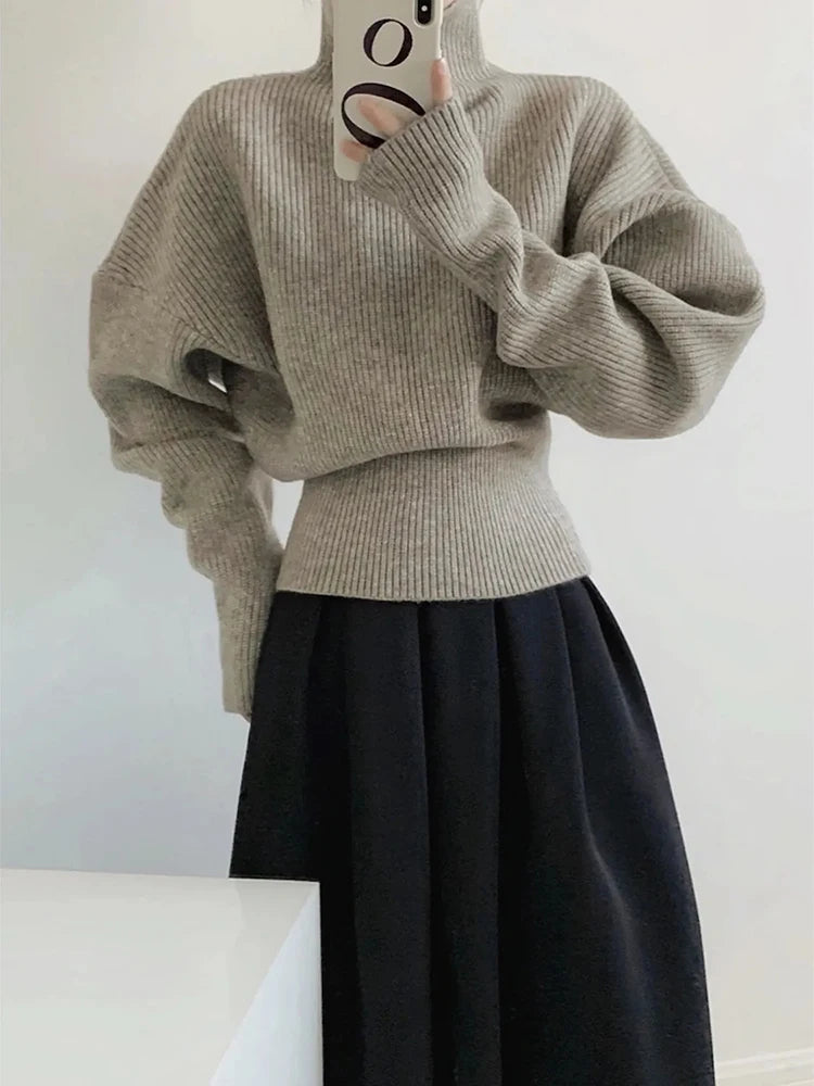 Chic Vintage Wind Turtleneck Pullover Sweater