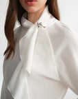 Elegant Asymmetrical Draped Blouse
