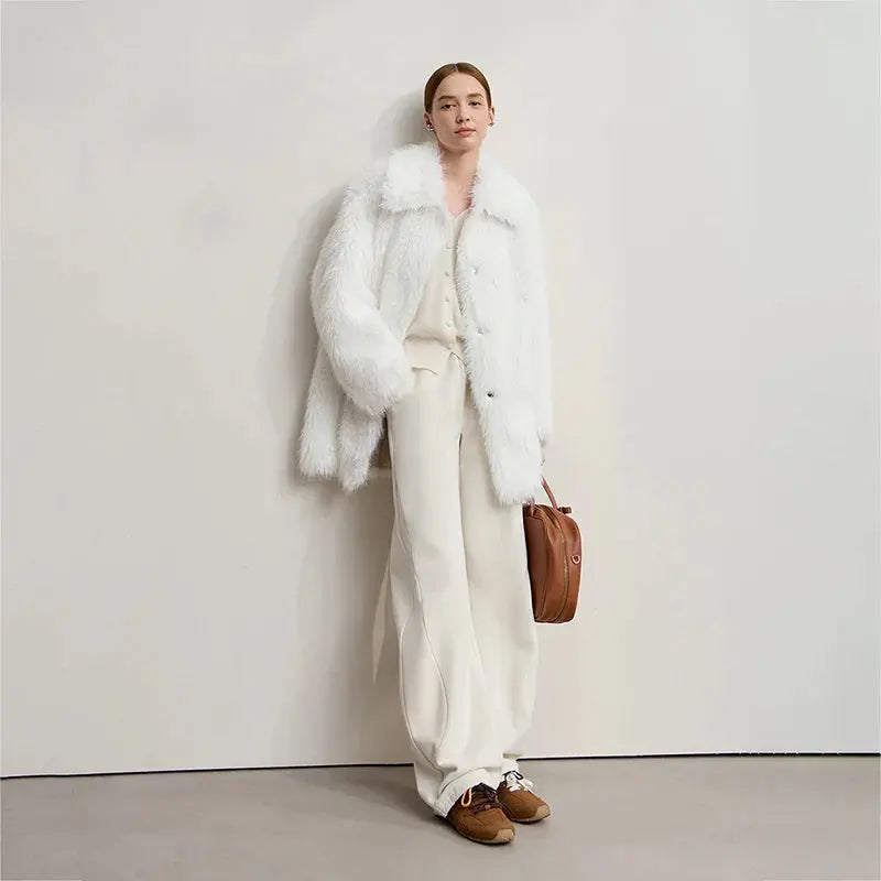 Women's Loose-Fit Turn-Down Collar Coat - Loran