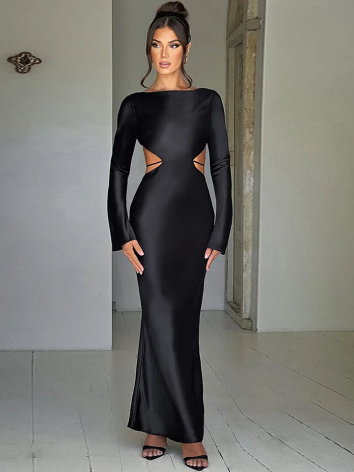 Elegant Satin Backless Maxi Long Dress For Women - 3IN SMART Shop  #