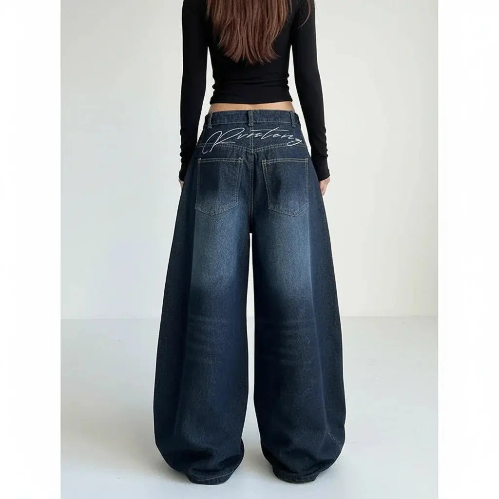 Autumn Casual Wide-Leg Jeans - Loran