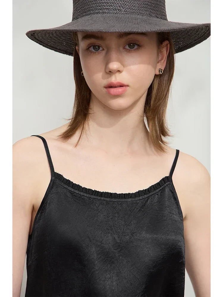 Luxury Acetate Tank Top Minimalist Adjustable Camisole - Loran