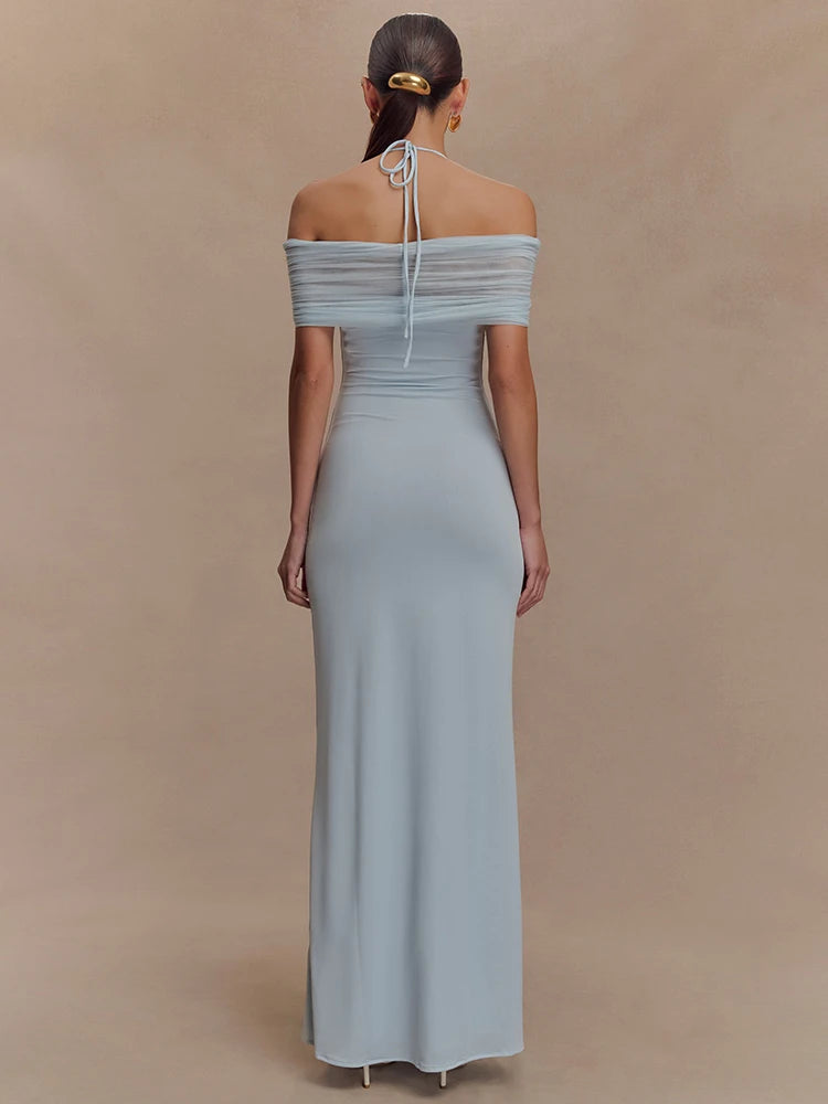 Elegant Off-Shoulder Backless Gown