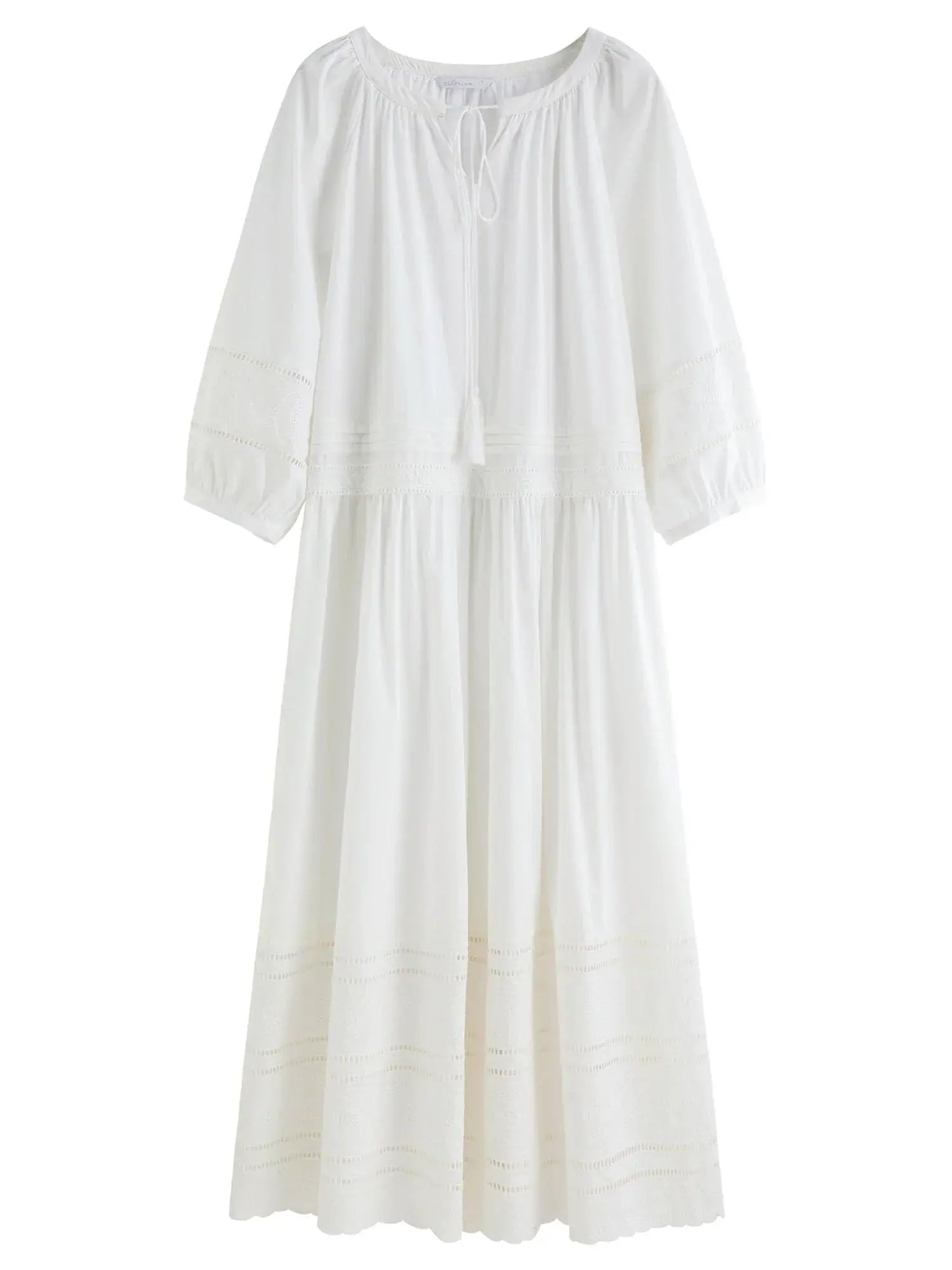 Relaxed Fit French-Inspired Lace Panel Dress - Loran