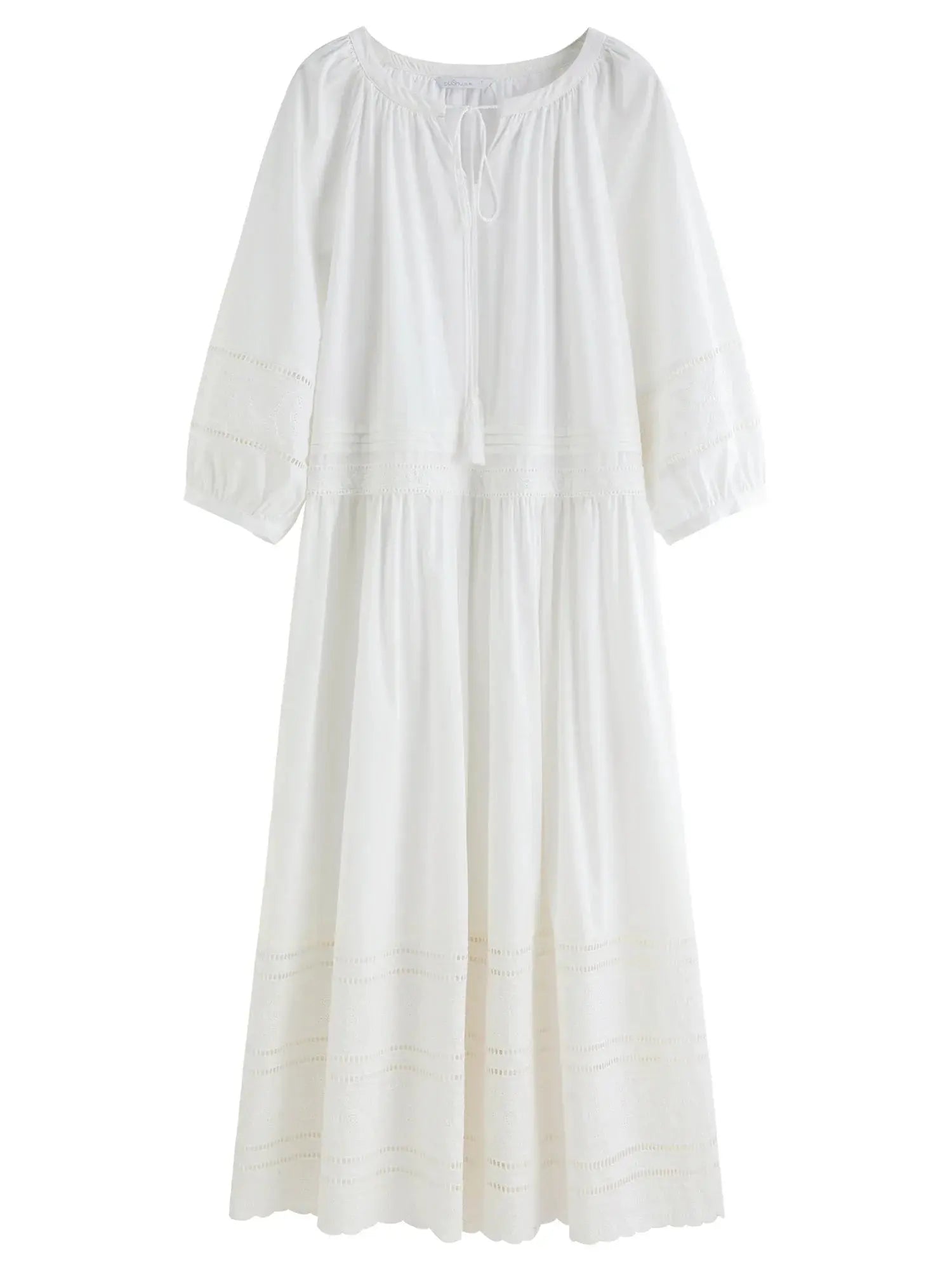 Relaxed Fit French-Inspired Lace Panel Dress - Loran